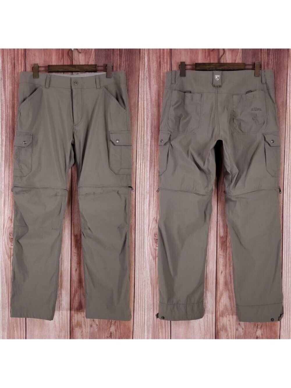 KUHL Mens Size 36X32 Renegade Convertible Pants Stealth Cargo Zip Off Khaki